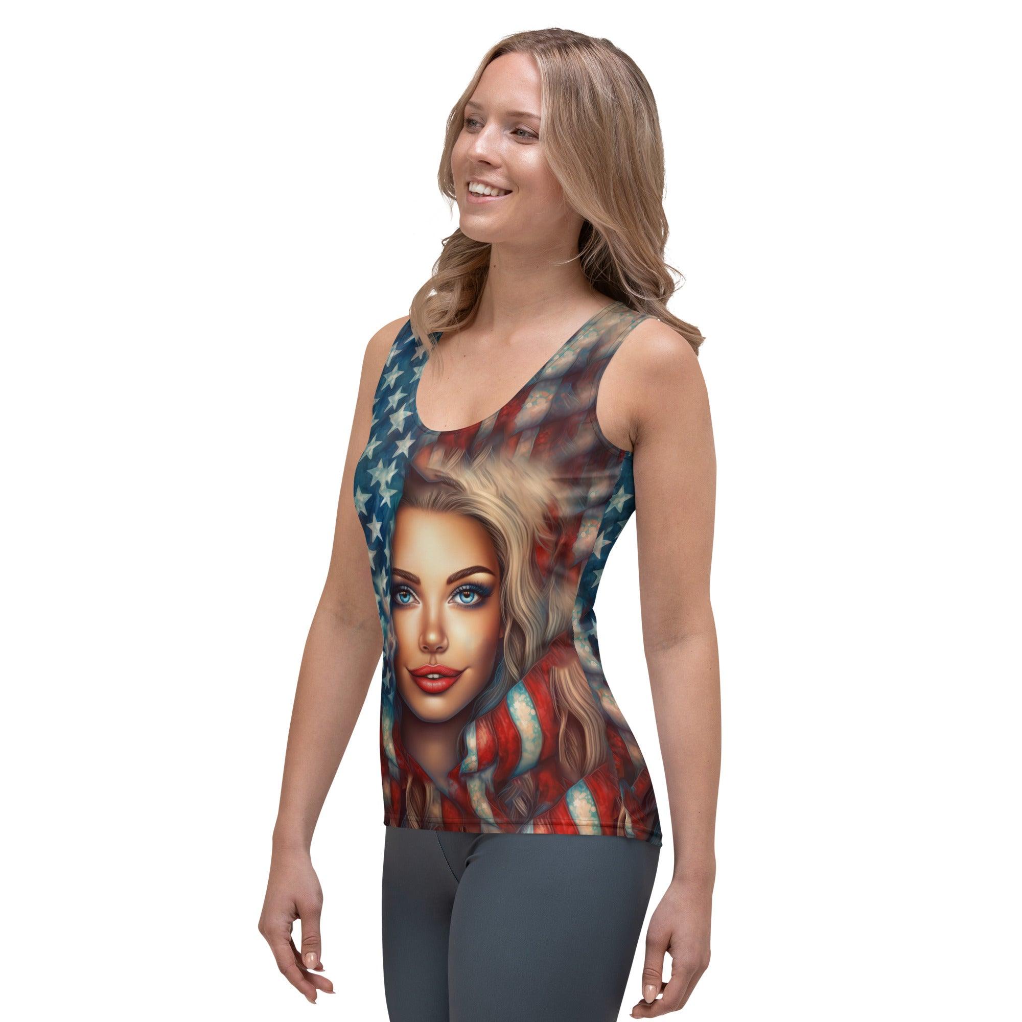 American Aspirations Sublimation Cut & Sew Tank Top - Beyond T-shirts