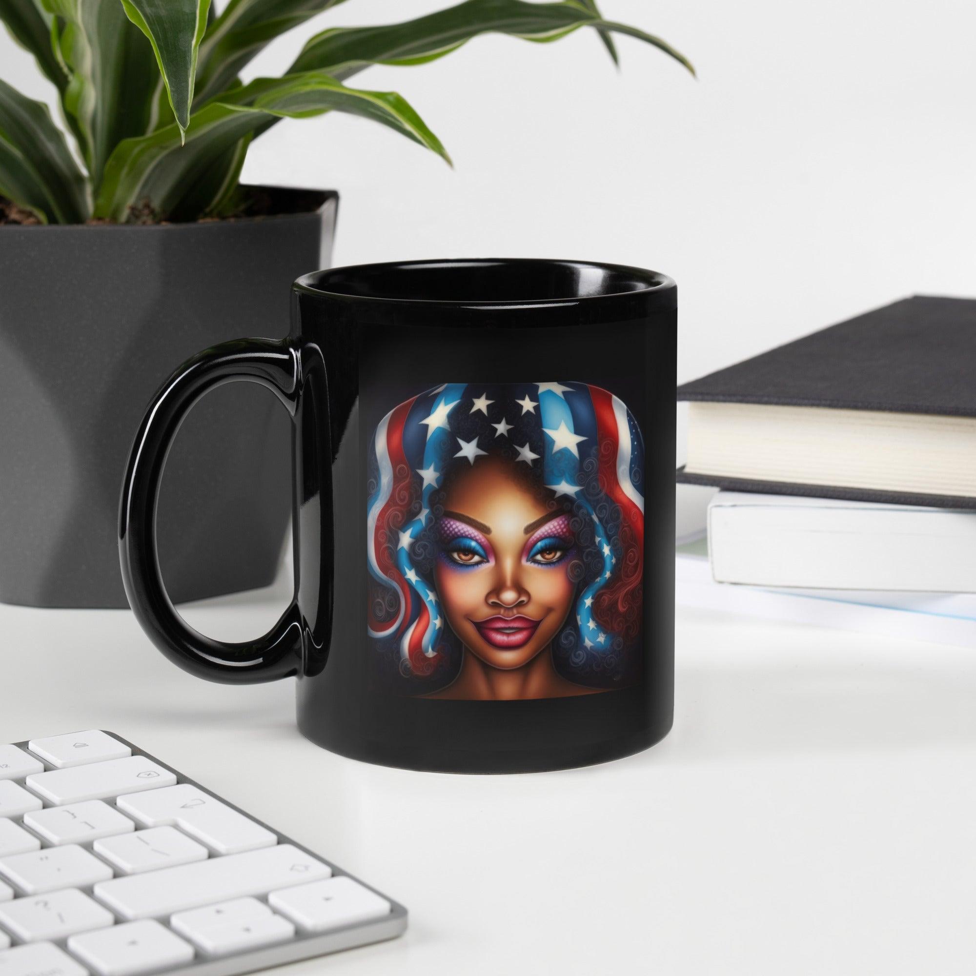 American Glory Black Glossy Mug - Beyond T-shirts