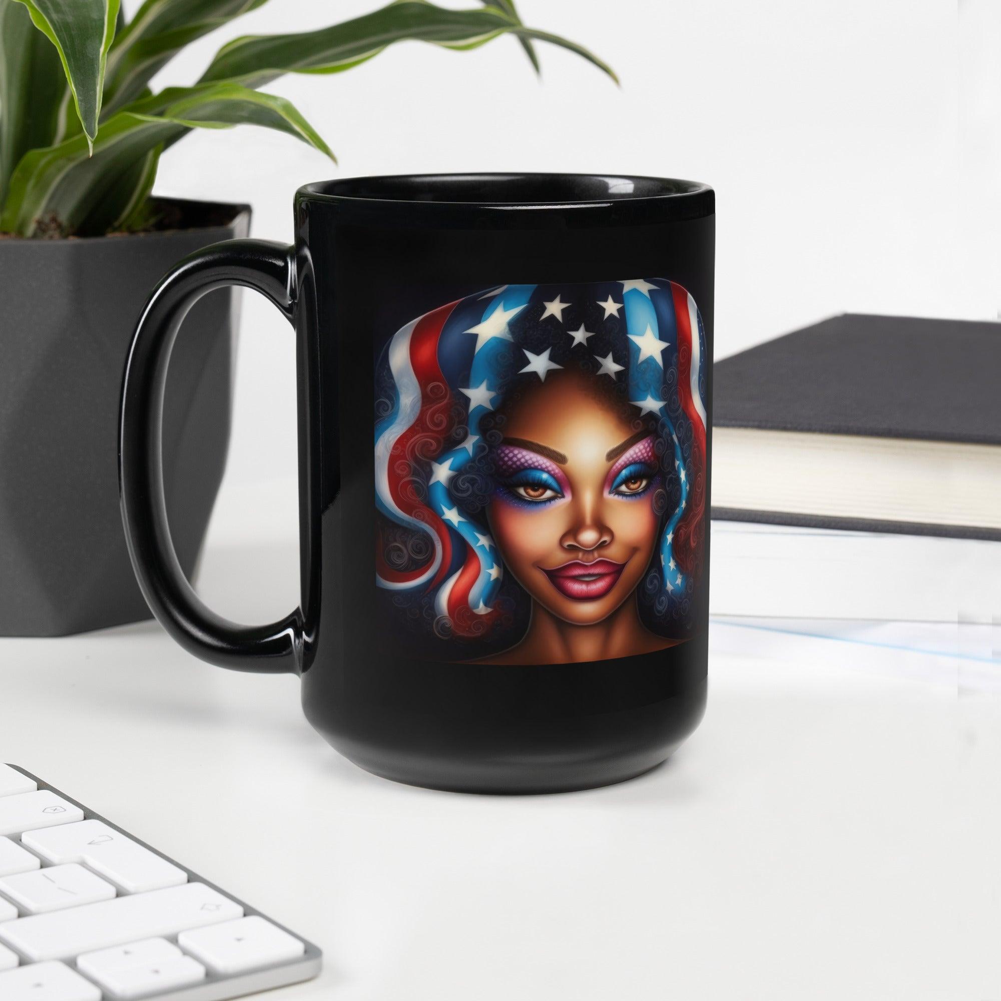 American Glory Black Glossy Mug - Beyond T-shirts