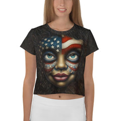 American Innovation All-Over Print Crop Tee - Beyond T-shirts