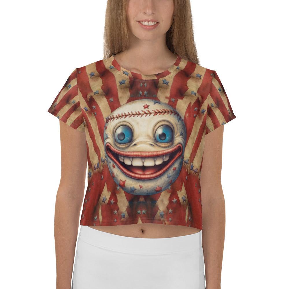 American Inspiration All-Over Print Crop Tee - Beyond T-shirts