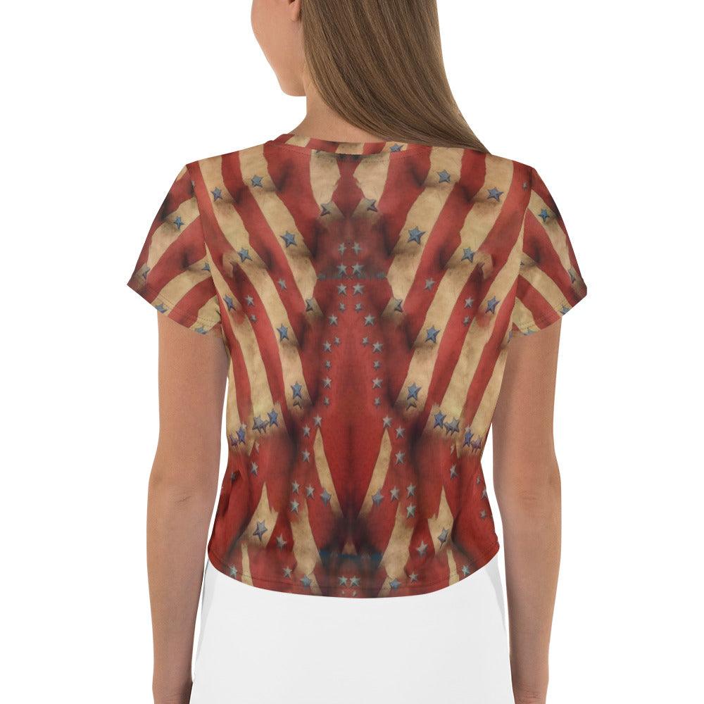 American Inspiration All-Over Print Crop Tee - Beyond T-shirts