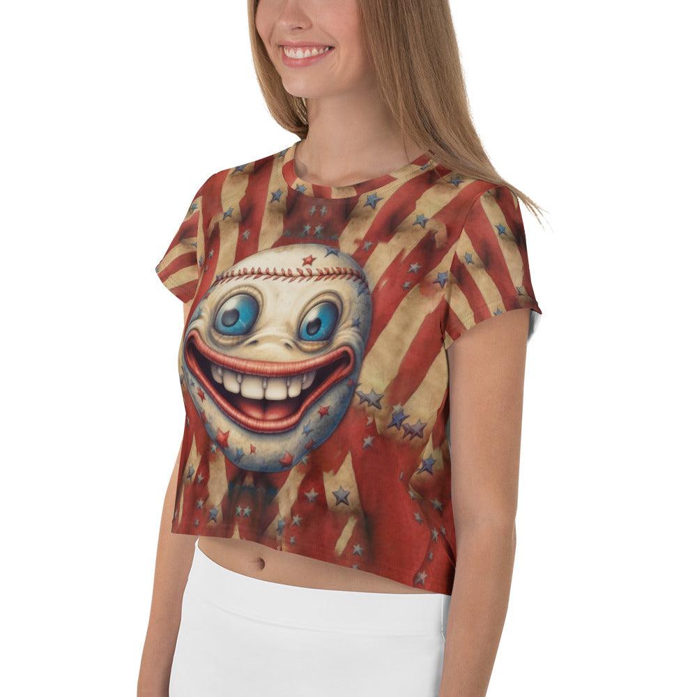 American Inspiration All-Over Print Crop Tee - Beyond T-shirts