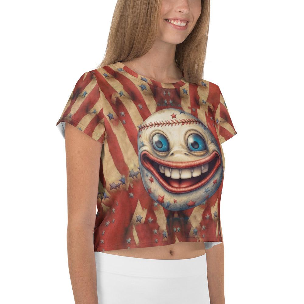 American Inspiration All-Over Print Crop Tee - Beyond T-shirts