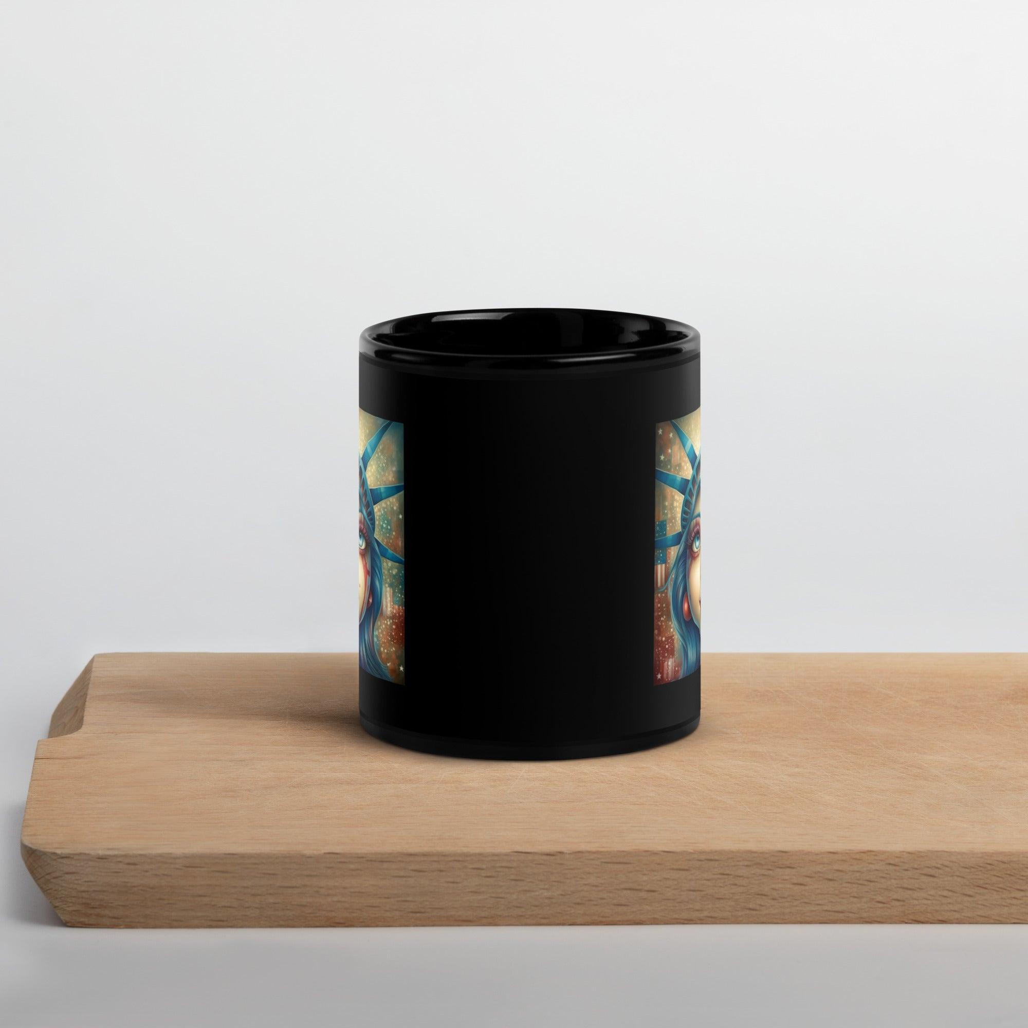 American Pride Black Glossy Mug - Beyond T-shirts