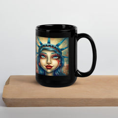 American Pride Black Glossy Mug - Beyond T-shirts