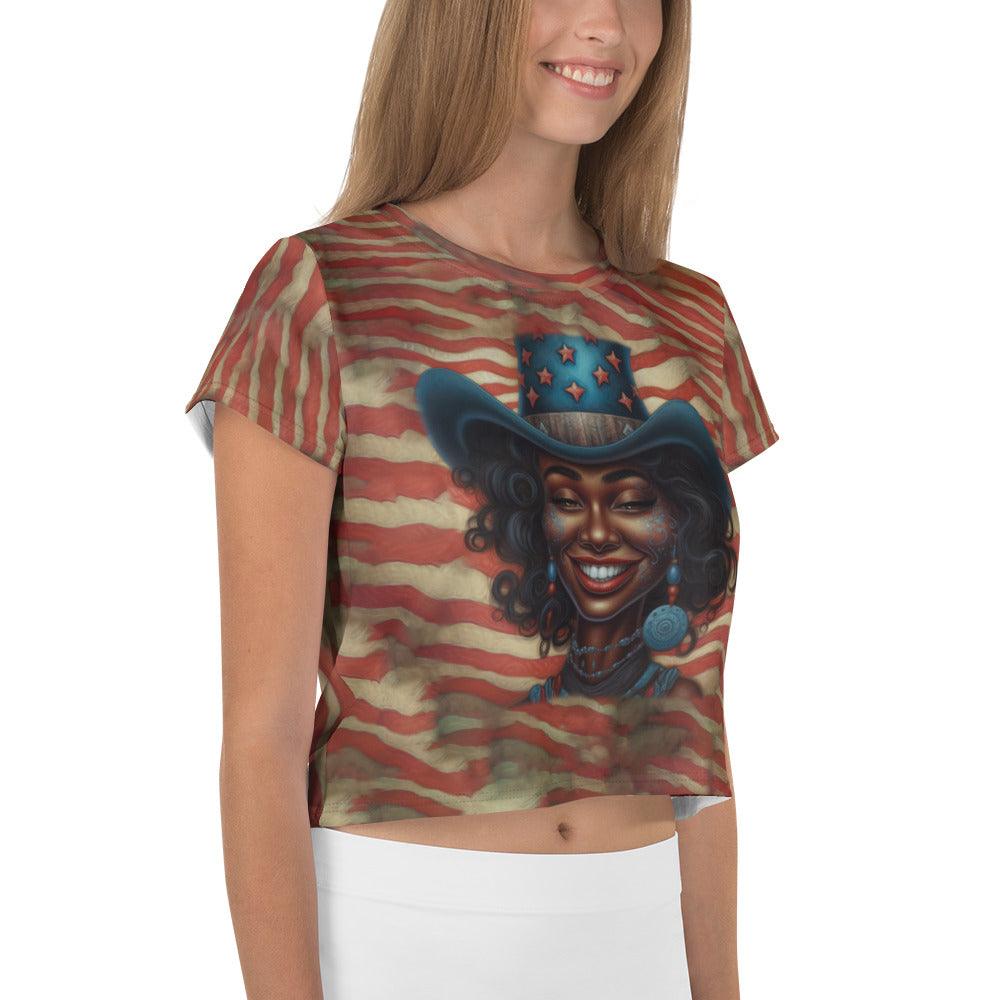 American Revolution crop tee in casual wear setting