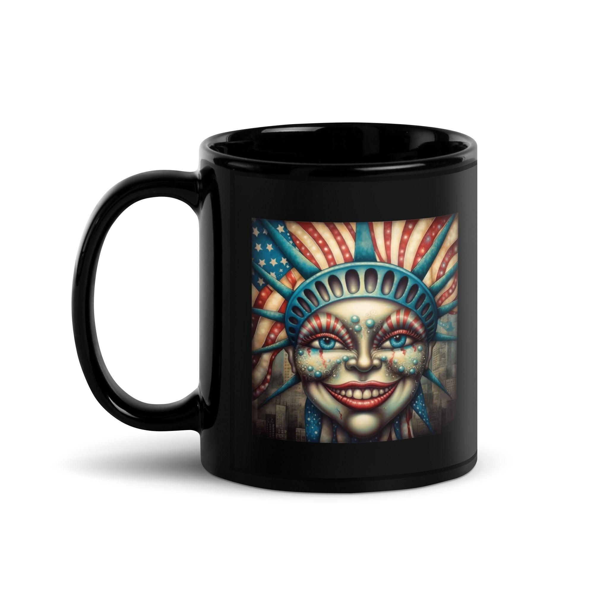 American Spirit Black Glossy Mug - Beyond T-shirts