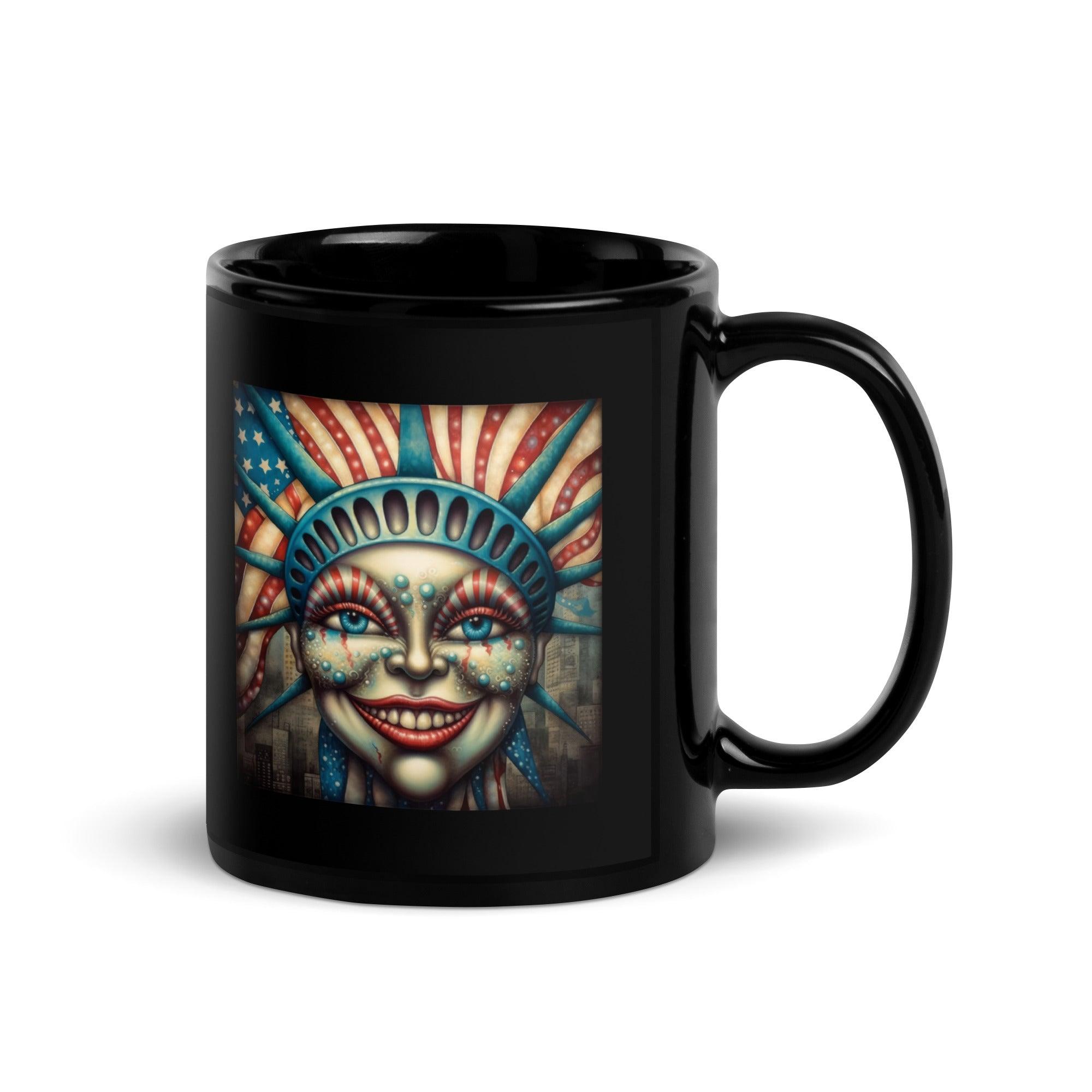 American Spirit Black Glossy Mug - Beyond T-shirts