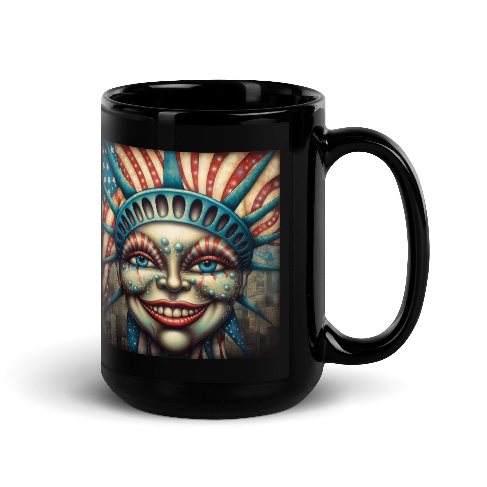 American Spirit Black Glossy Mug - Beyond T-shirts