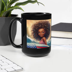 Americans All Black Glossy Mug - Beyond T-shirts