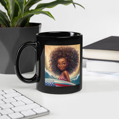 Americans All Black Glossy Mug - Beyond T-shirts