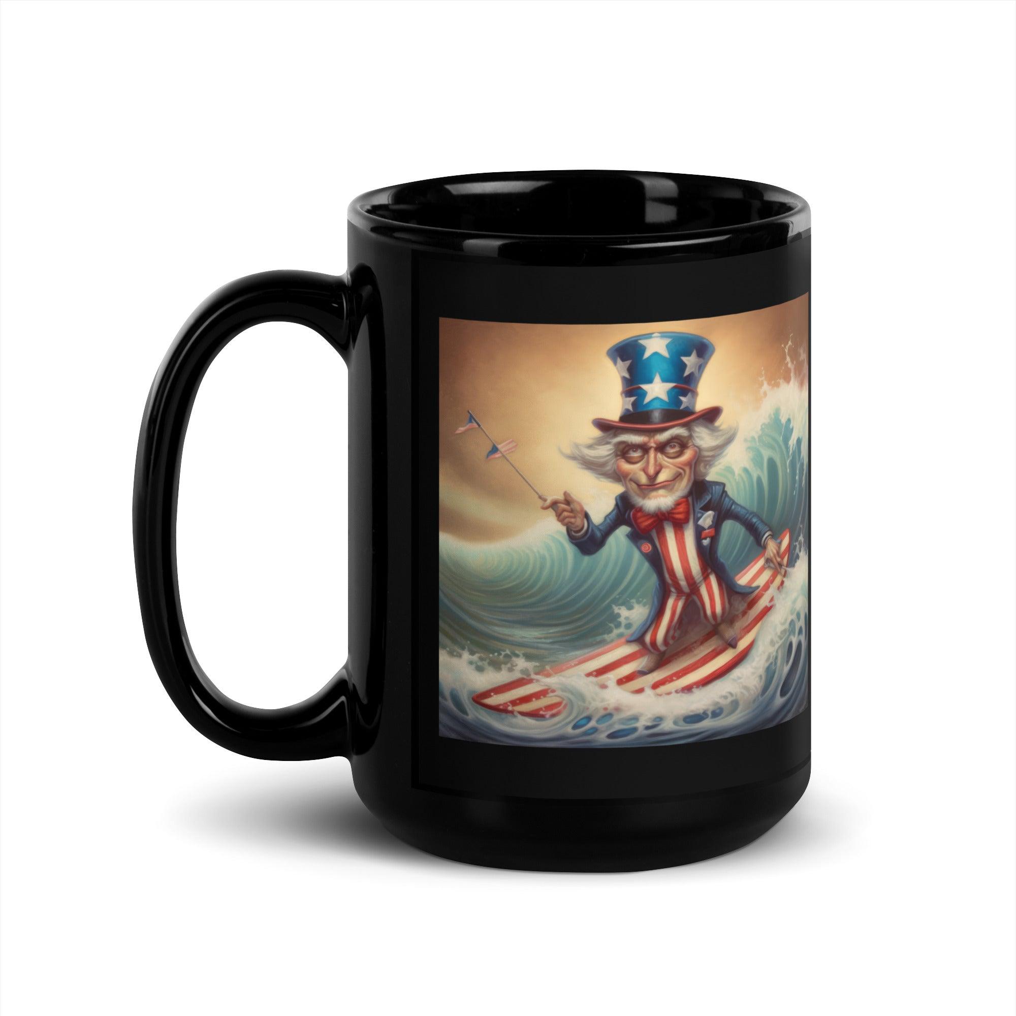 An American Dream Black Glossy Mug - Beyond T-shirts