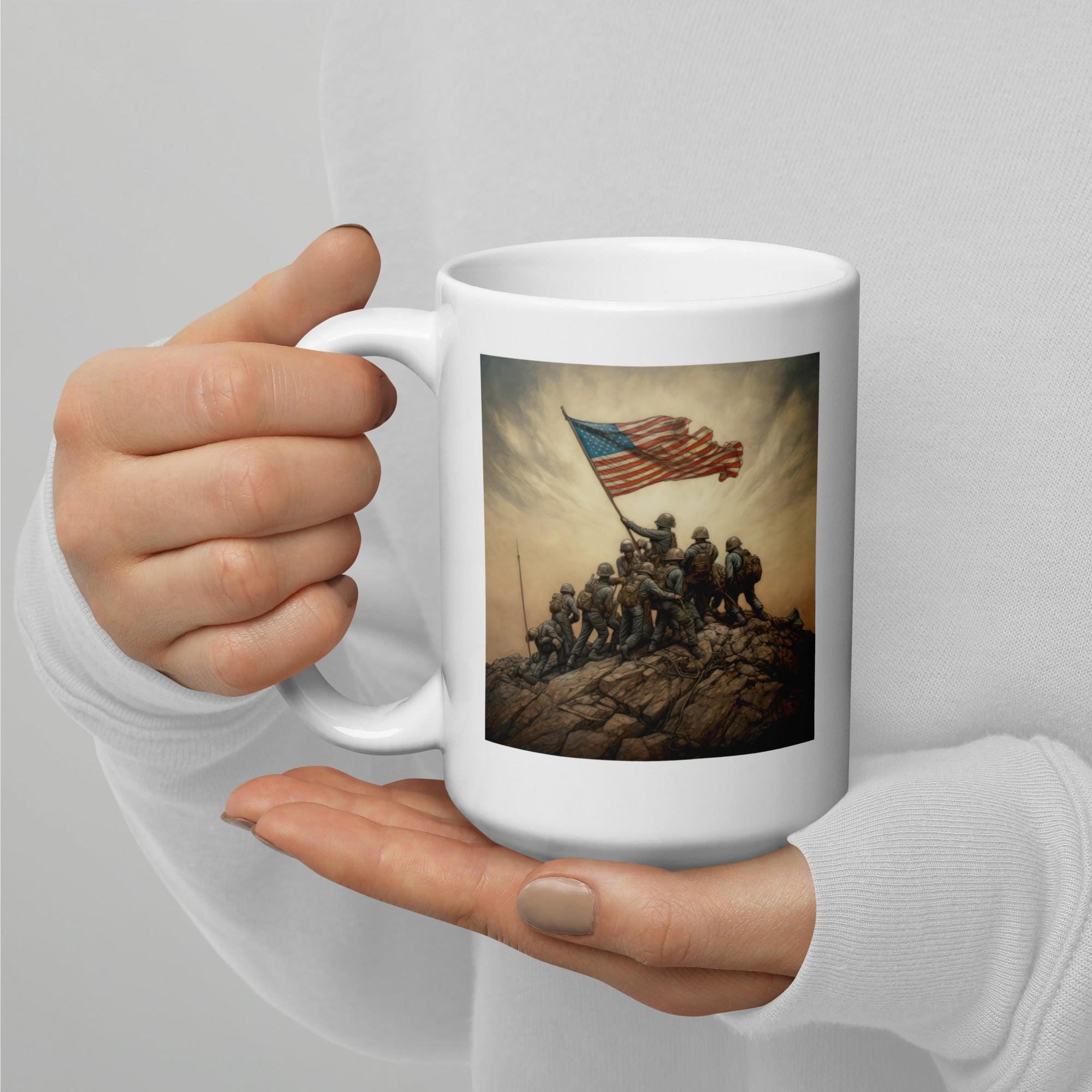 An American Journey White Glossy Mug - Beyond T-shirts