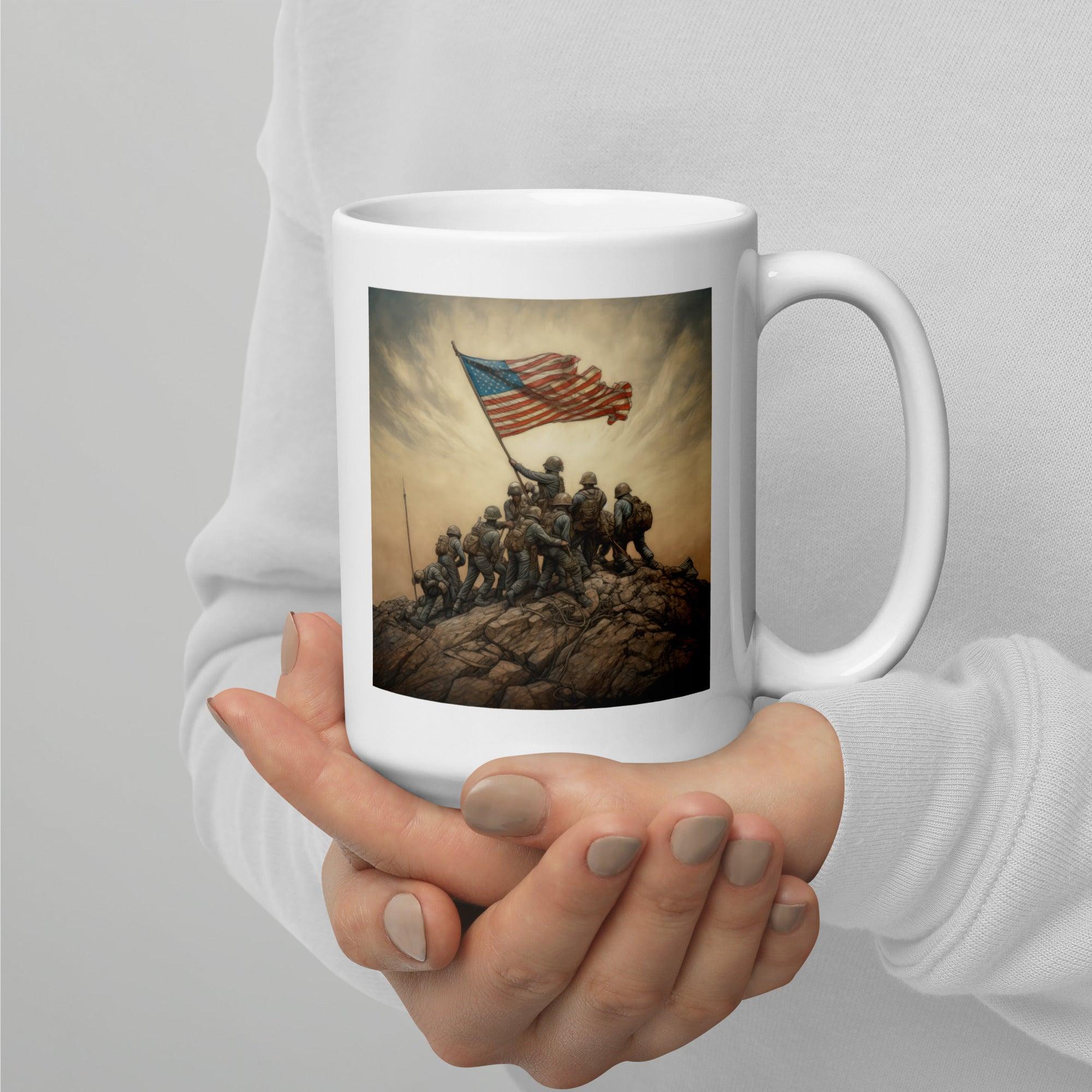 An American Journey White Glossy Mug - Beyond T-shirts