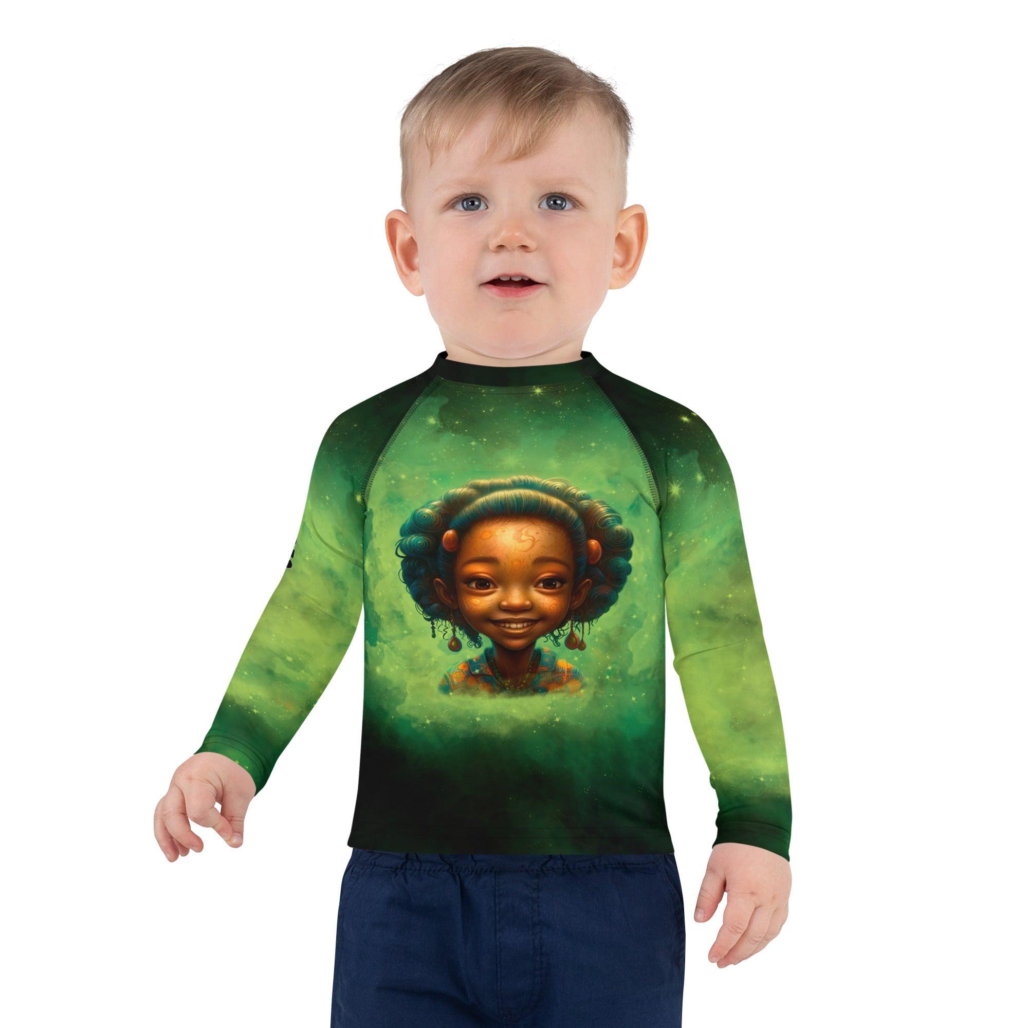 Angelic Iris Gallery Rash Guard for kids with UV protection.