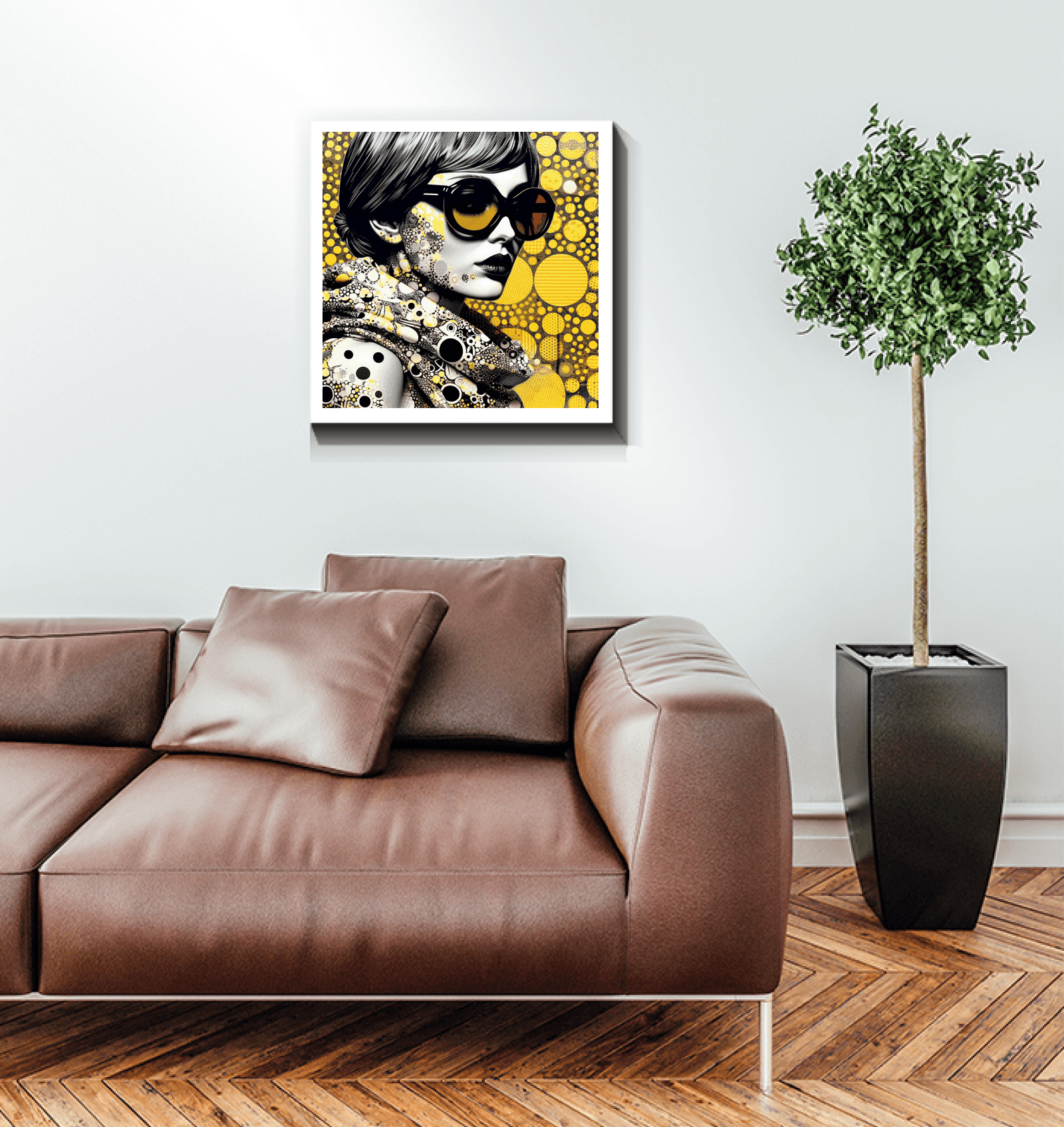 Gallery view of Artistic Accomplishments wrapped canvas on wall.