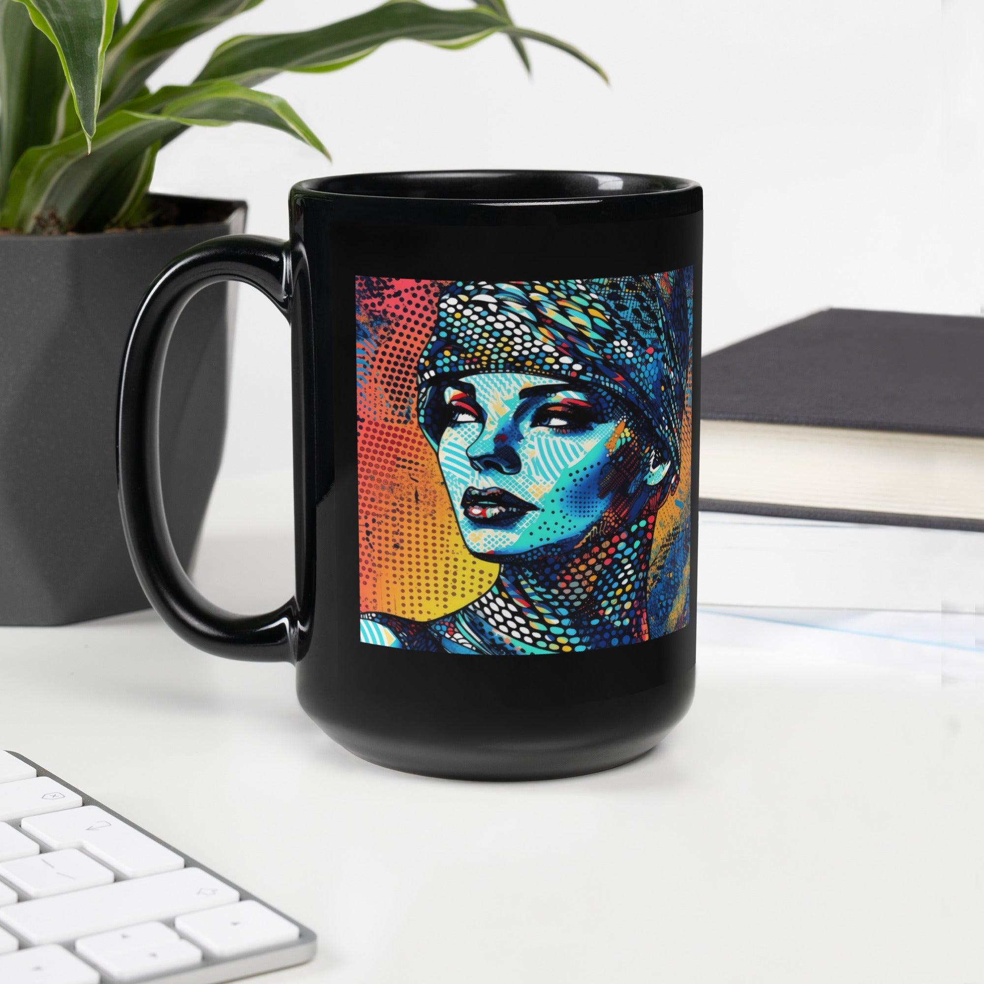 Artistic Admiration Black Glossy Mug - Beyond T-shirts