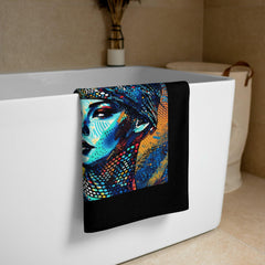 Artistic Admiration Towel - Blue and White Printed Luxury Towel