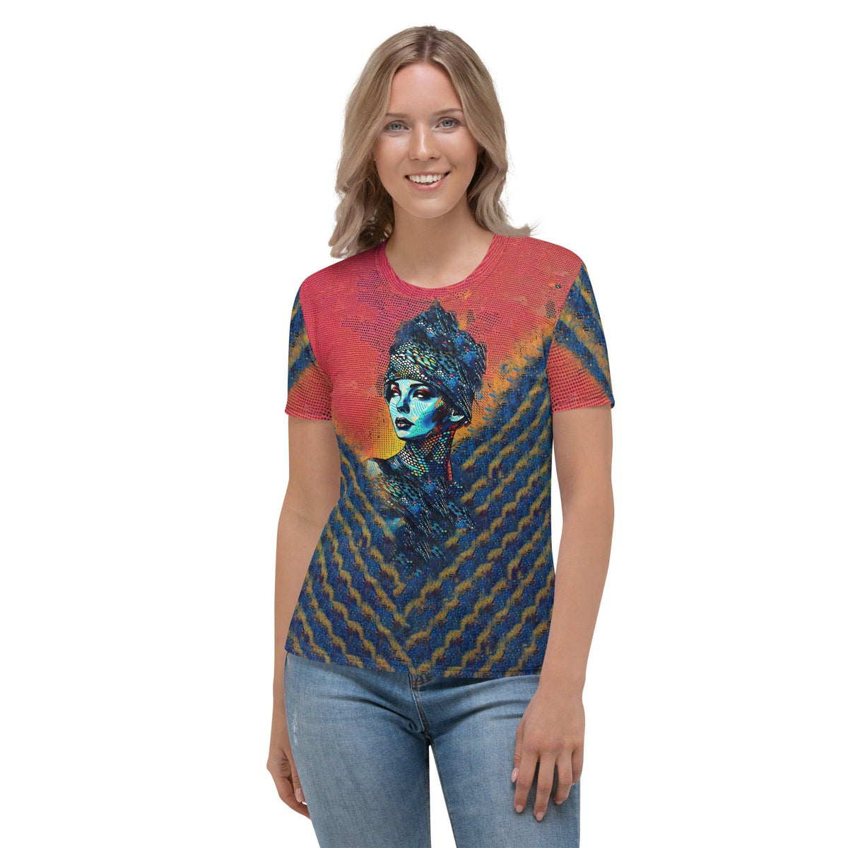 Artistic Admiration women's printed t-shirt on model