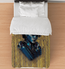 Vibrant artistic adventure themed duvet cover showcasing abstract design.