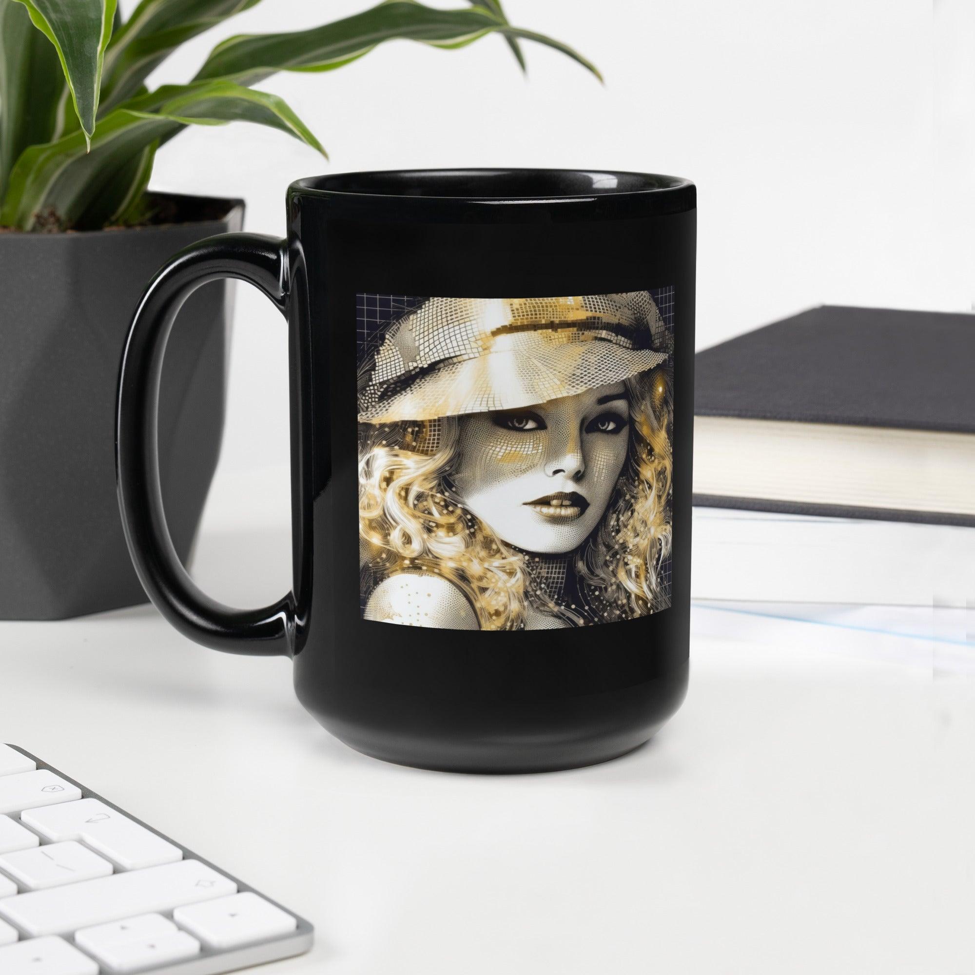 Artistic Adventure III Black Glossy Mug