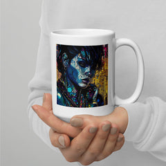 Artistic Adventure White Glossy Mug Front View.