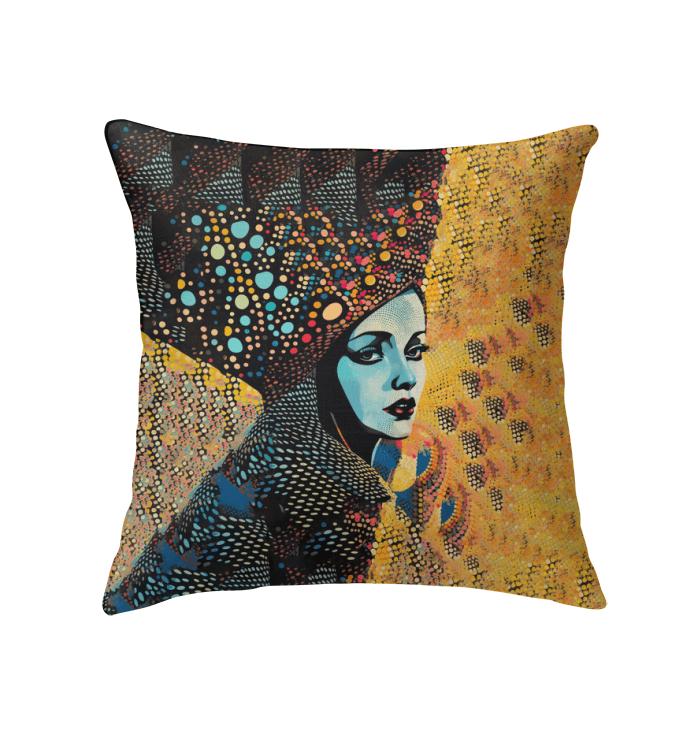 Elegant Artistic Aesthetics Indoor Pillow on a cozy sofa.