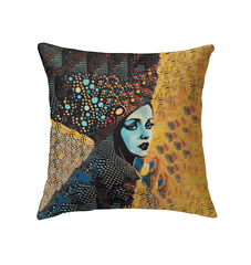 Elegant Artistic Aesthetics Indoor Pillow on a cozy sofa.