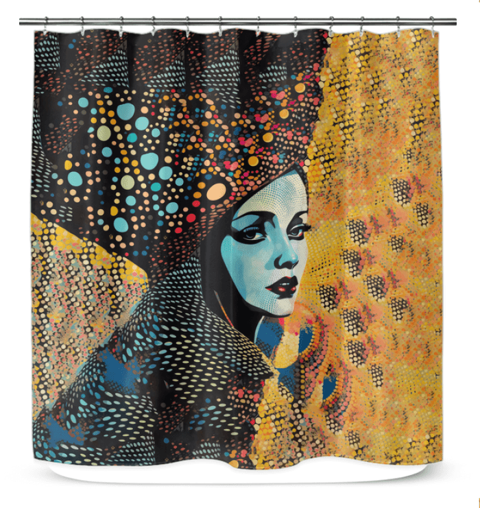 Artistic Aesthetics Shower Curtain featuring abstract design.