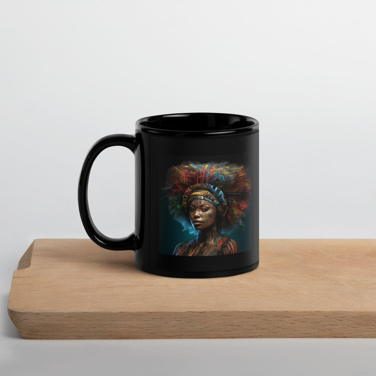 Artistic Ambition Black Glossy Mug Front View.