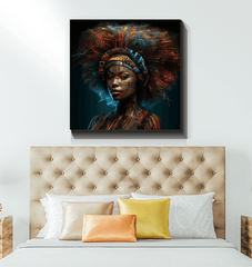 Illuminated Artistic Ambition wrapped canvas in dim lighting.