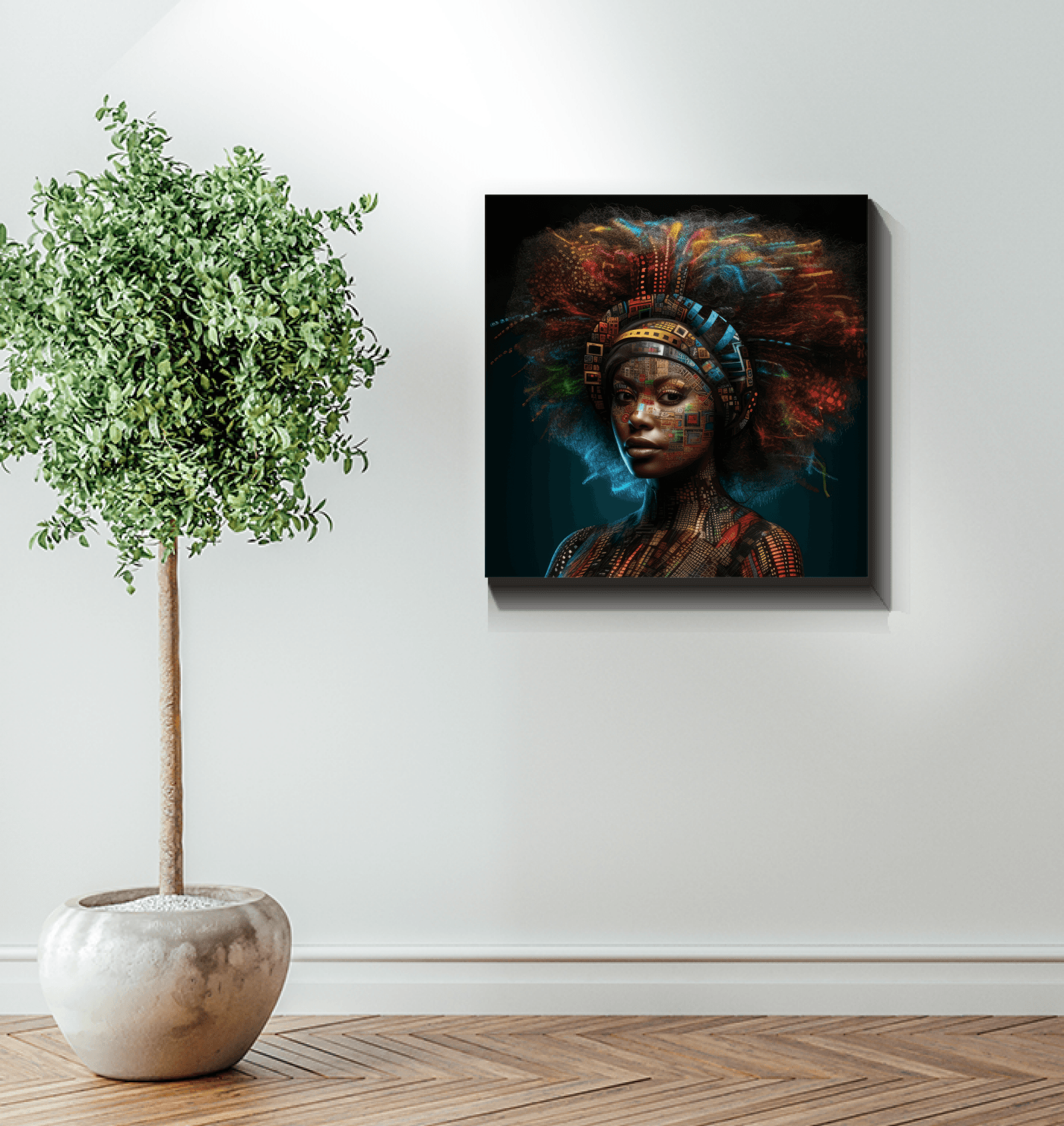 Vibrant colors of the Artistic Ambition canvas piece.