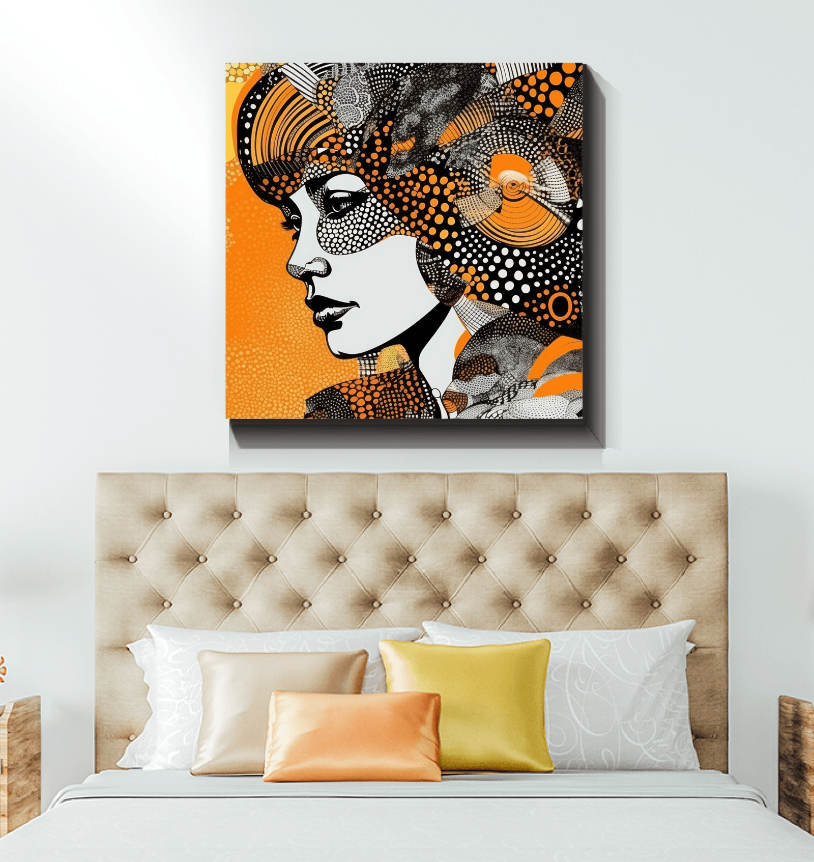 Elegant wrapped canvas with vibrant colors