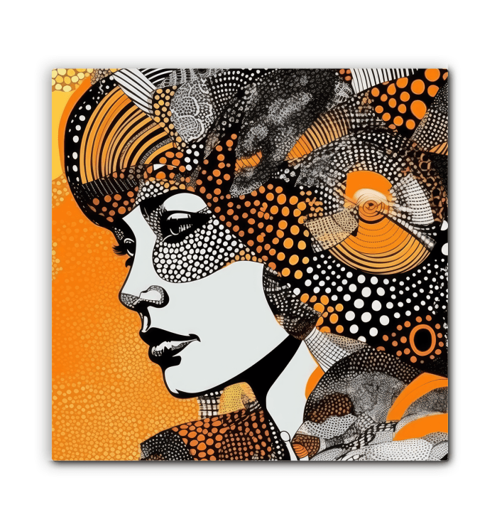 Abstract angles canvas art in living room setting