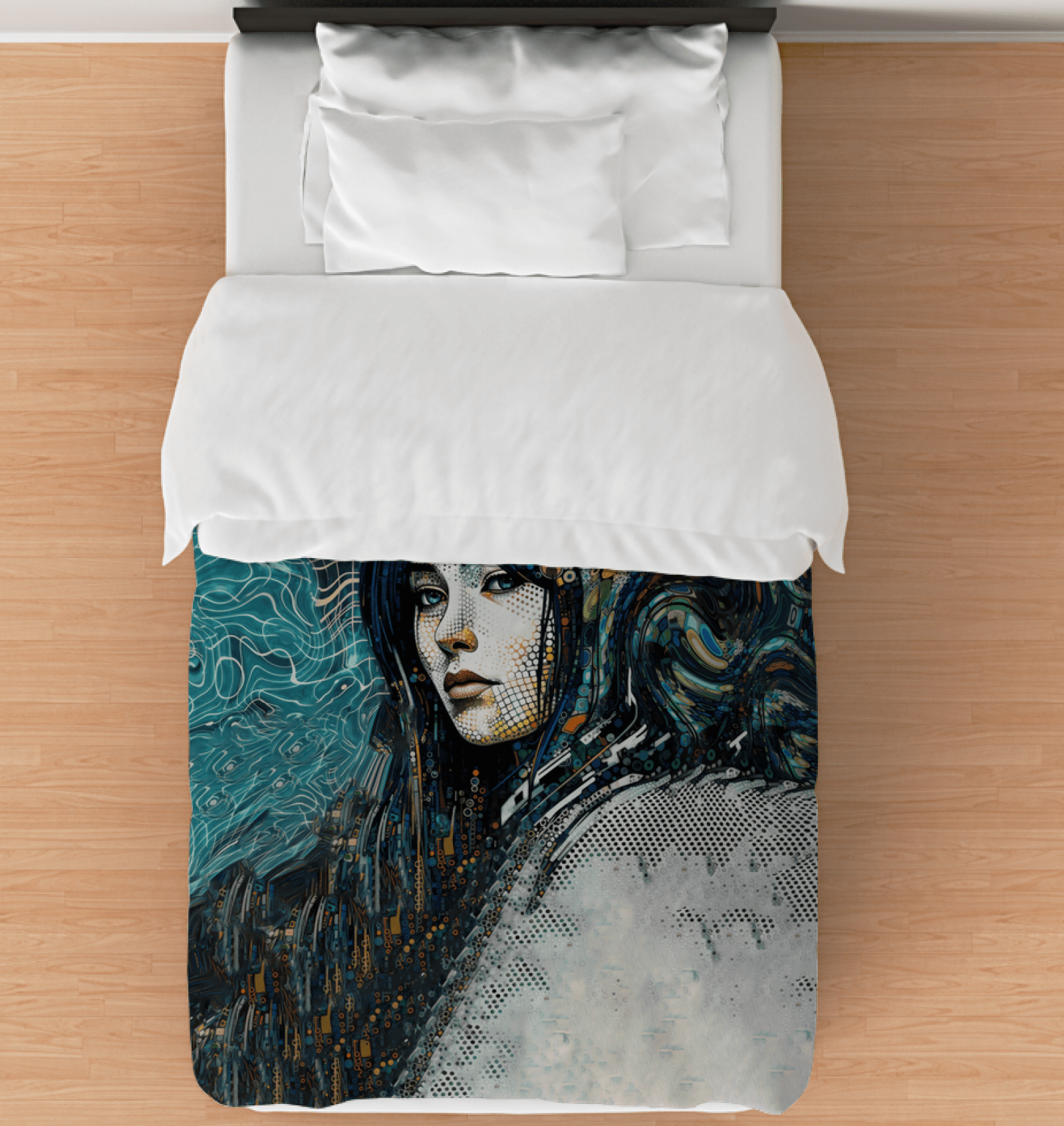 Artistic Aura Duvet Cover featuring abstract design for modern bedroom decor