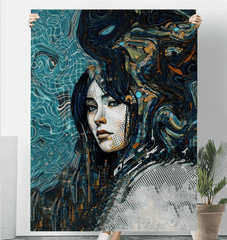 Artistic design detail of the Artistic Aura Sherpa Blanket.
