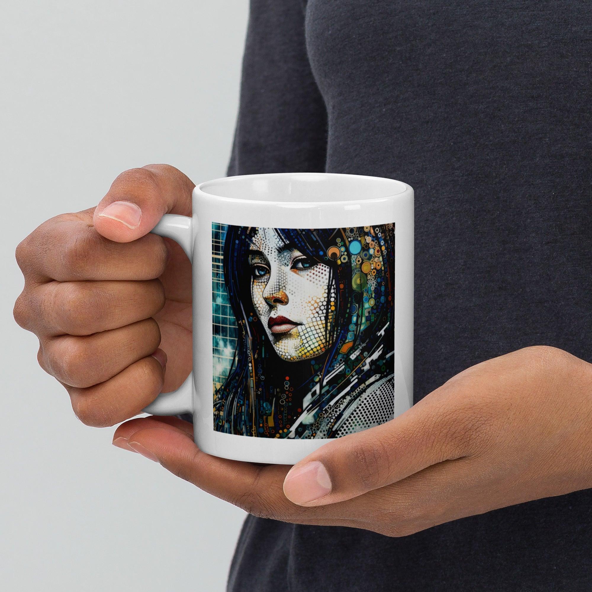 Artistic Aura White Glossy Mug - Front View.