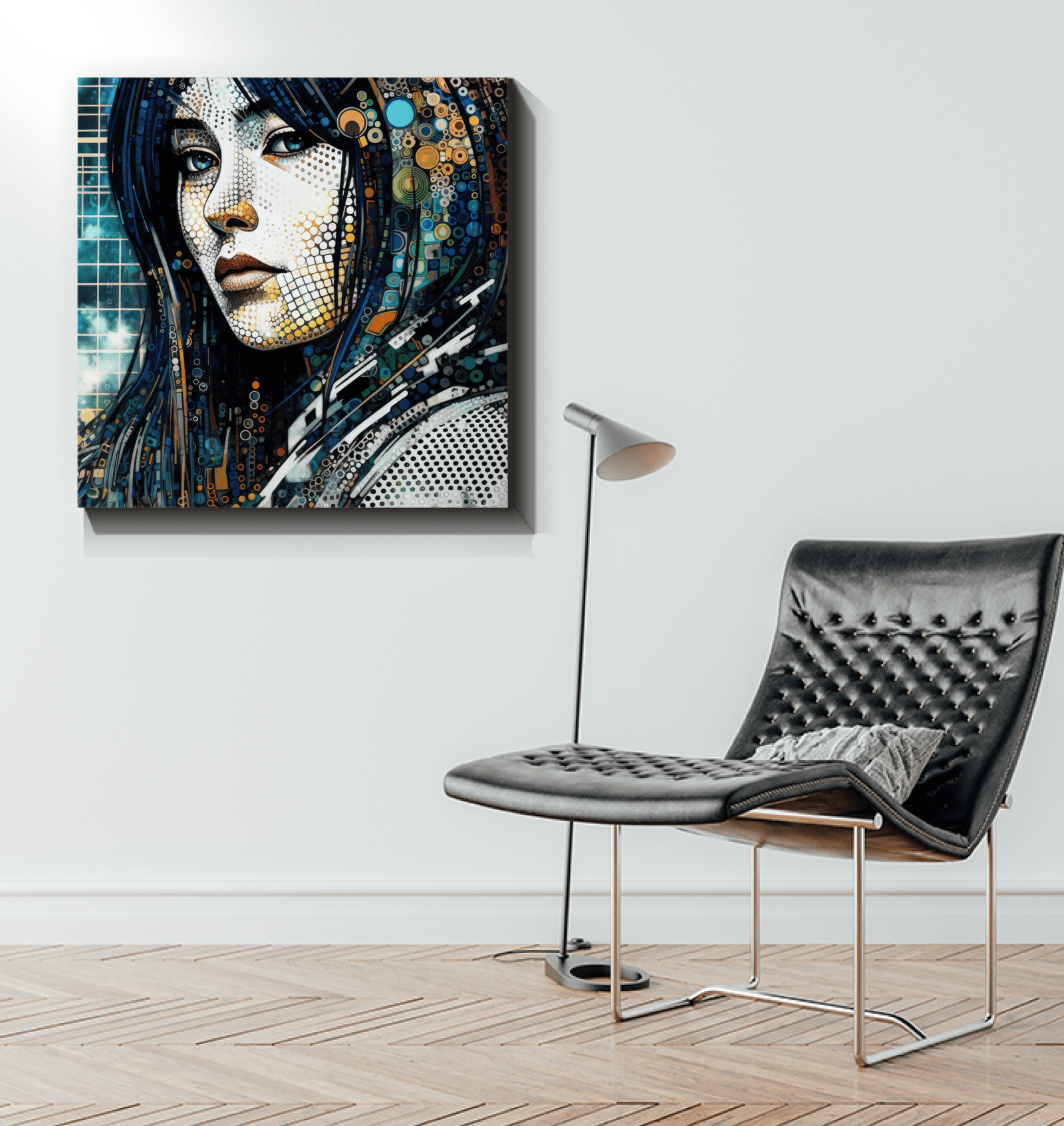 Vibrant and modern artistic aura wrapped canvas.
