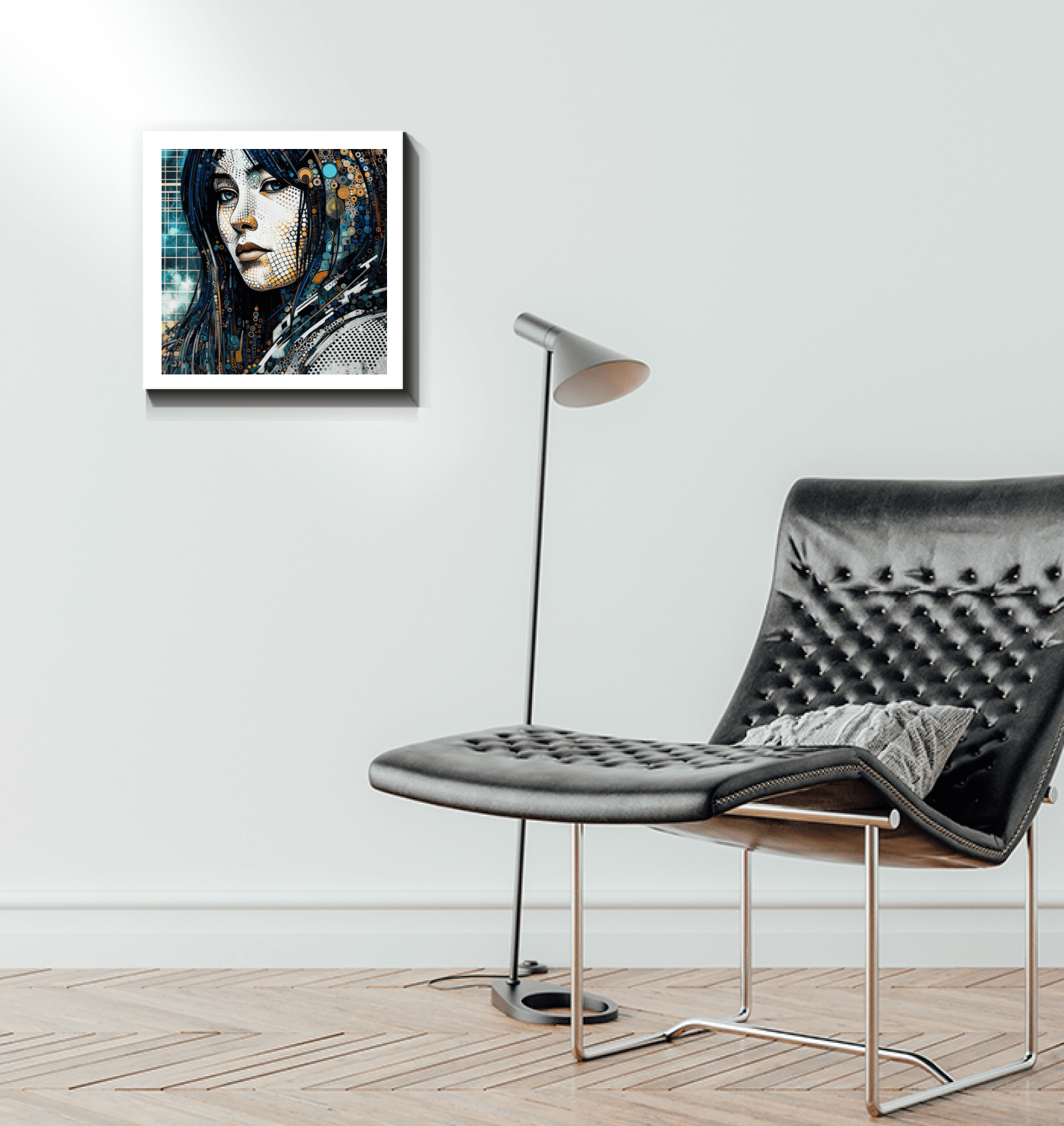 Contemporary artistic aura canvas wall art.
