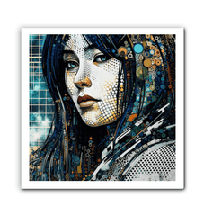 Artistic Aura canvas with vibrant abstract patterns.