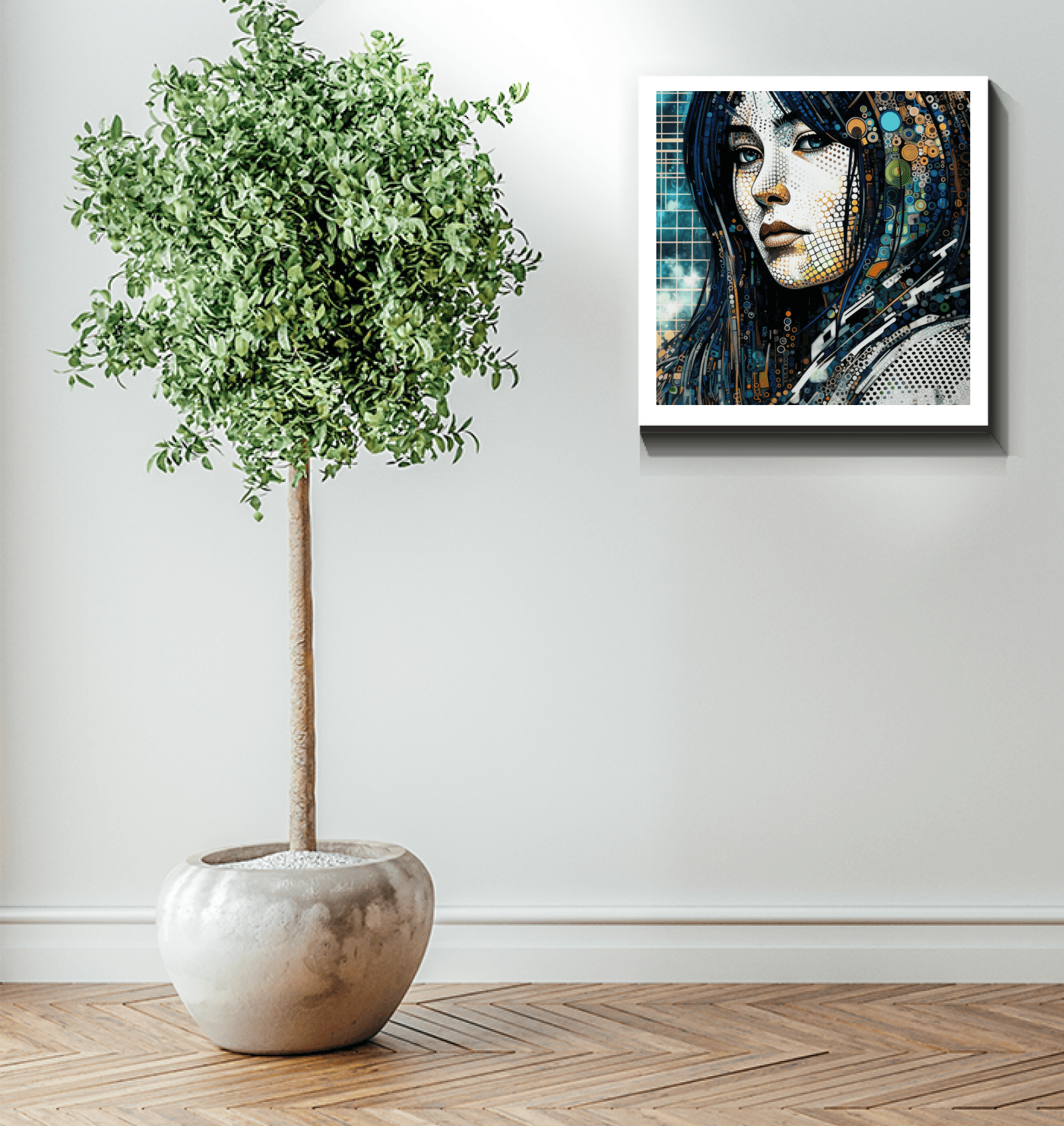 Elegant artistic aura wrapped canvas for home decor.