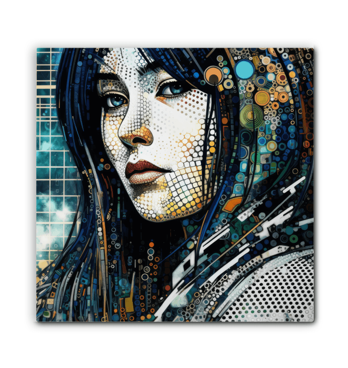 Sophisticated wrapped canvas with artistic aura theme.