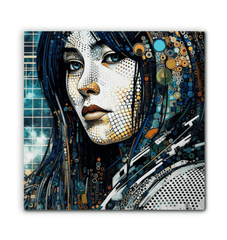 Sophisticated wrapped canvas with artistic aura theme.
