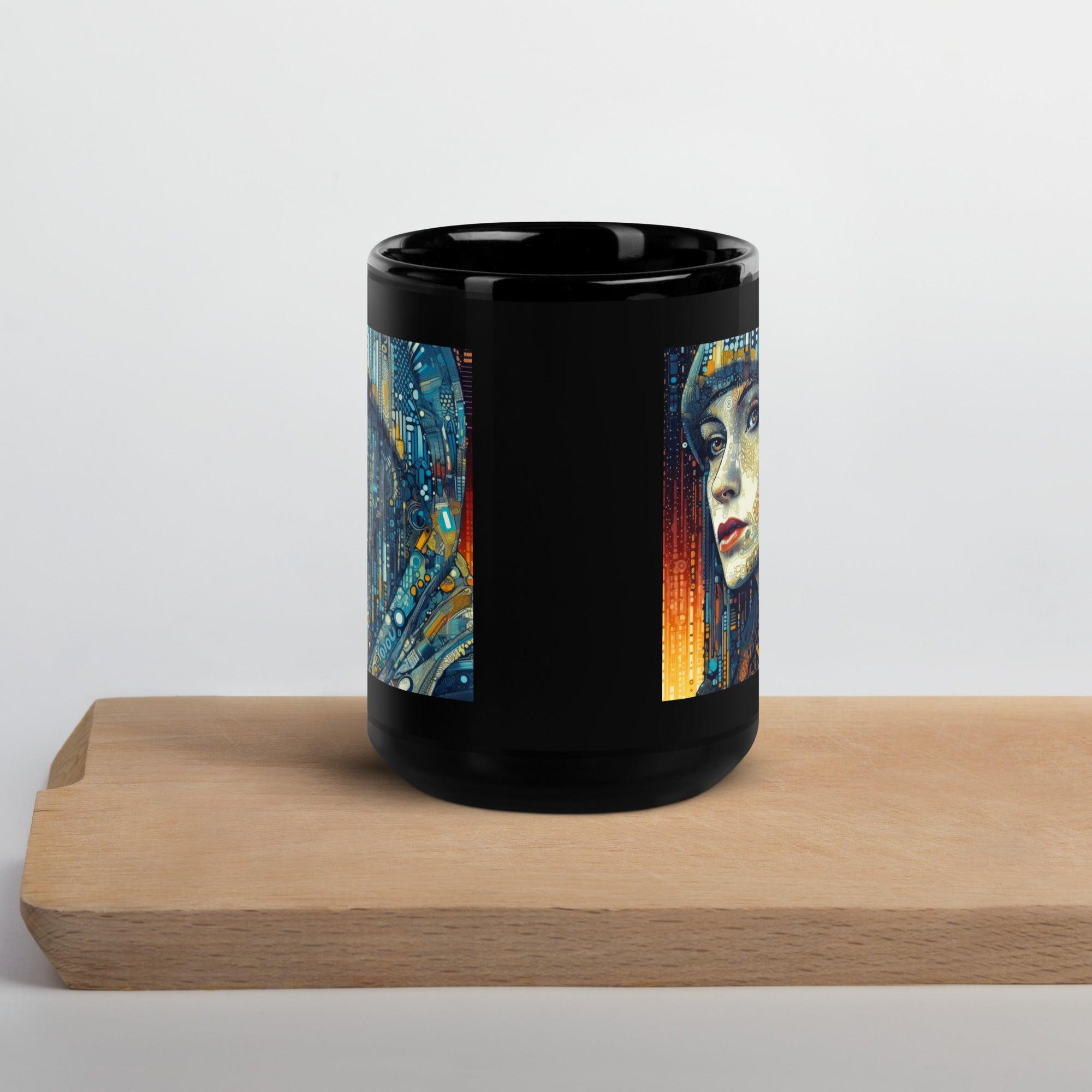 Unique Ceramic Mug in Black.