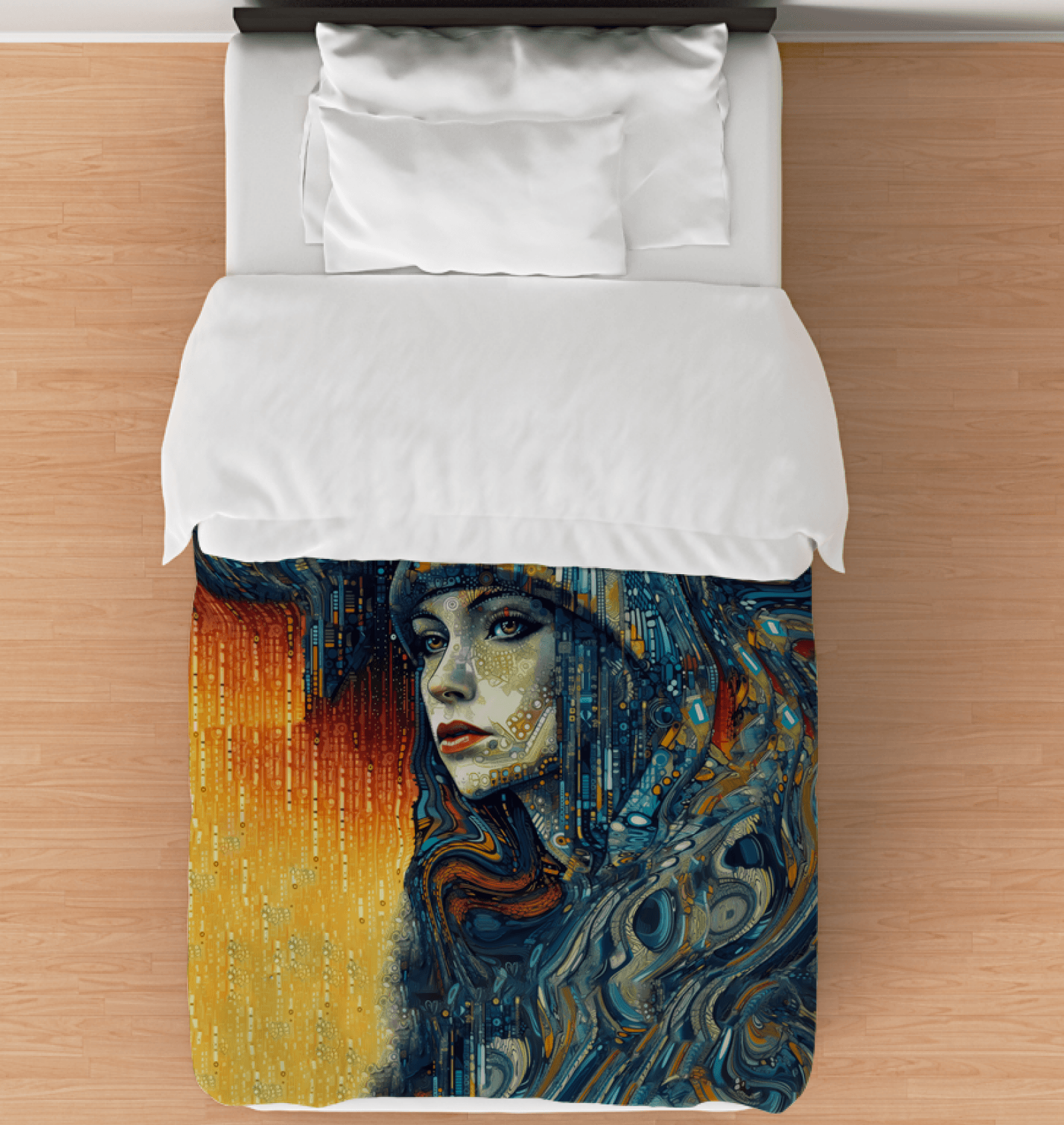 Artistic Auras II Comforter - Twin in Bedroom.