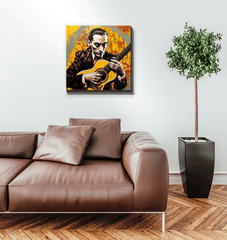 Transformative wrapped canvas art adding soul to interiors.