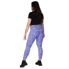Close-up of the crossover feature on Athletic Feminine Dance leggings.