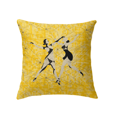 Indoor pillow featuring athletic dance moves design