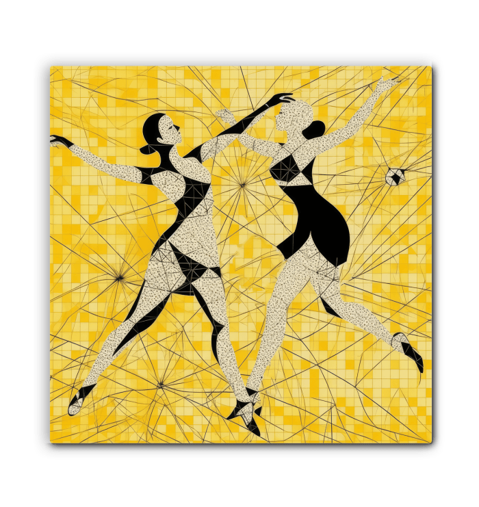 Athletic Feminine Dance Moves Wrapped Canvas - Beyond T-shirts